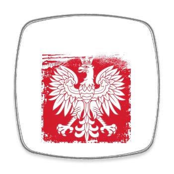 Polen - Viereckiger Kühlschrankmagnet - Weiß - Vorne