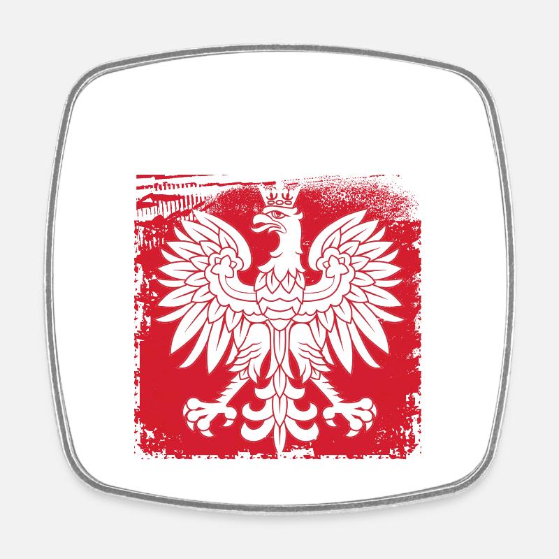 Poland - Square fridge magnet - white