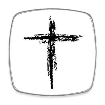 cross - Square fridge magnet - white - Front