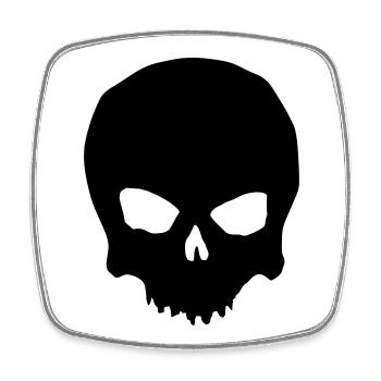 Skull - Square fridge magnet - white - Front
