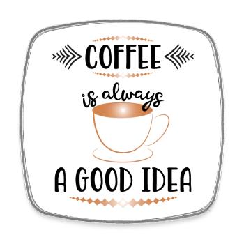 Art Deco Copper Coffee Mug - Square fridge magnet - white - Front