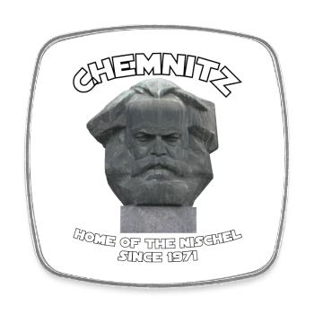 Chemnitz home of the Nischel - Square fridge magnet - white - Front