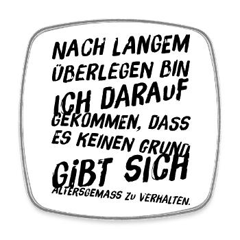 altersgemäß Verhalten - Viereckiger Kühlschrankmagnet - Weiß - Vorne
