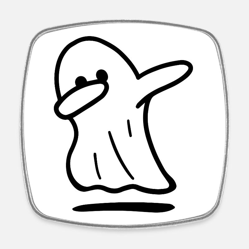 Ghost / Funny ghost / halloween / dabbing ghost - Square fridge magnet - white