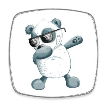 Dabbender Panda I Dab Dance Animals I Dabbing Bear - Square fridge magnet - white - Front