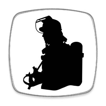 feuerwehr_1 - Square fridge magnet - white - Front