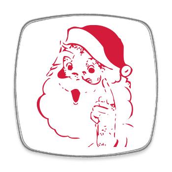 Weihnachtsmann - Viereckiger Kühlschrankmagnet - Weiß - Vorne
