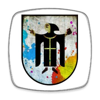 Munich - Square fridge magnet - white - Front
