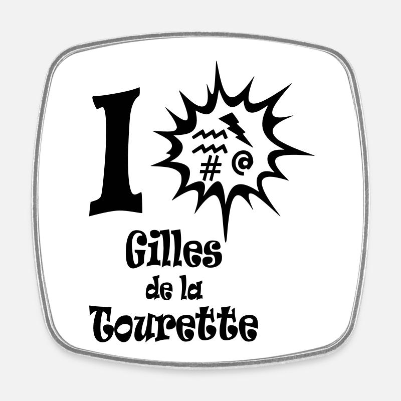 Tourette - Square fridge magnet - white