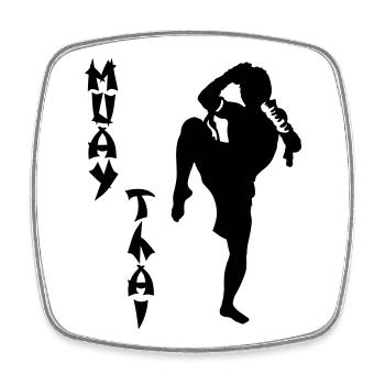 Muay Thai - Viereckiger Kühlschrankmagnet - Weiß - Vorne