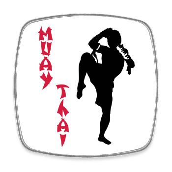 Muay Thai - Viereckiger Kühlschrankmagnet - Weiß - Vorne