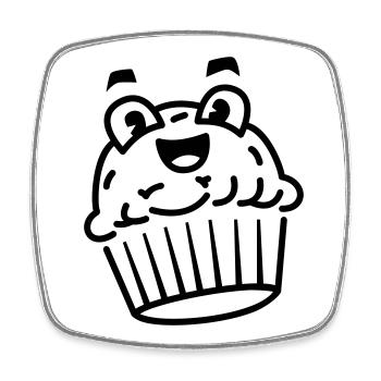 Cupcake Kawaii – Süß & niedlich für jede Party - Viereckiger Kühlschrankmagnet - Weiß - Vorne