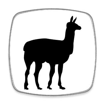 lama - Viereckiger Kühlschrankmagnet - Weiß - Vorne