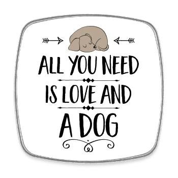 dog - Square fridge magnet - white - Front