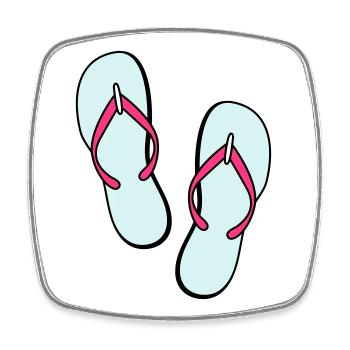 flip flops sommer beach strand party - Viereckiger Kühlschrankmagnet - Weiß - Vorne