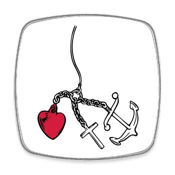 glaube liebe hoffnung herz - Viereckiger Kühlschrankmagnet - Weiß - Vorne