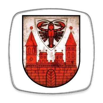 Cottbus - Cottbusser Wappen - Viereckiger Kühlschrankmagnet - Weiß - Vorne