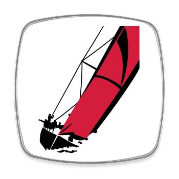 Segelboot - Viereckiger Kühlschrankmagnet - Weiß - Vorne