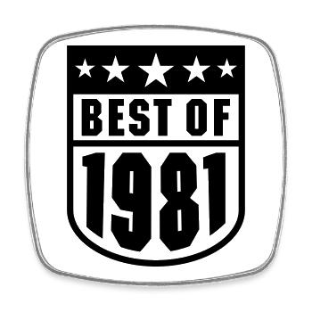 Best of 1981 - Viereckiger Kühlschrankmagnet - Weiß - Vorne