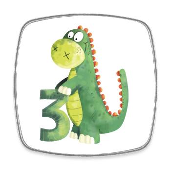 3 years Dinosaur I Dino Dragon 3rd Birthday - Square fridge magnet - white - Front
