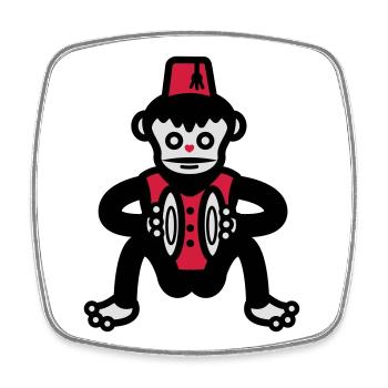 monkey - Square fridge magnet - white - Front