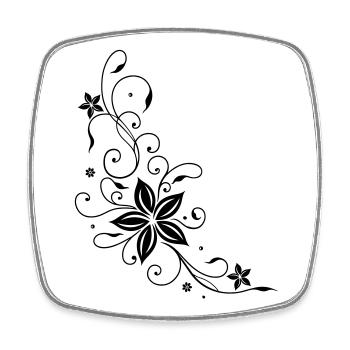 Floral Tribal and Tattoo ornament. - Square fridge magnet - white - Front