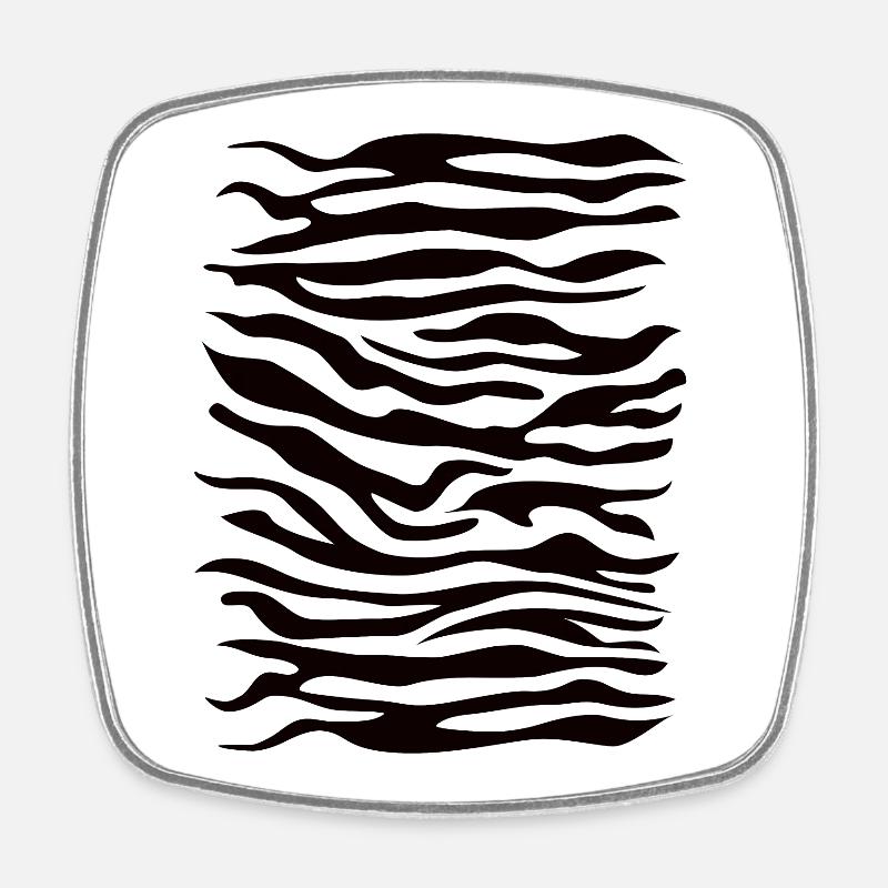 Zebra Muster schwarz - Viereckiger Kühlschrankmagnet - Weiß
