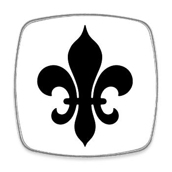 Medieval Fleur de Lis - Square fridge magnet - white - Front