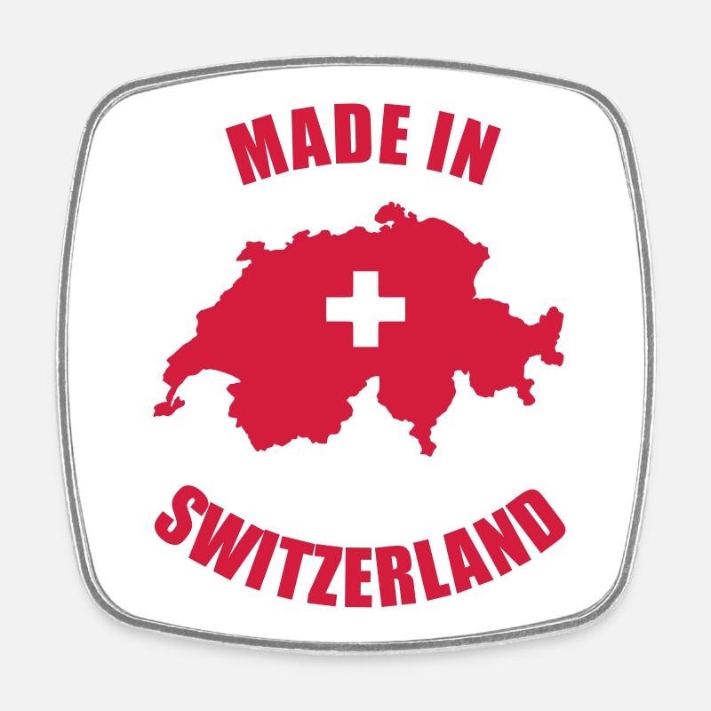 Made in Switzerland - Square fridge magnet - white