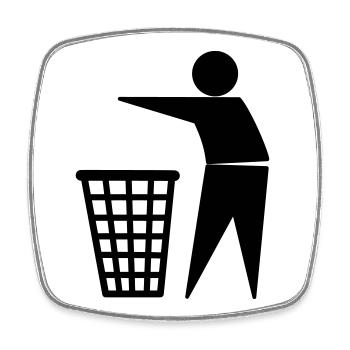 trash - Viereckiger Kühlschrankmagnet - Weiß - Vorne