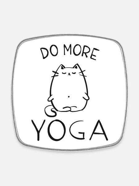 yoga - Square fridge magnet - white