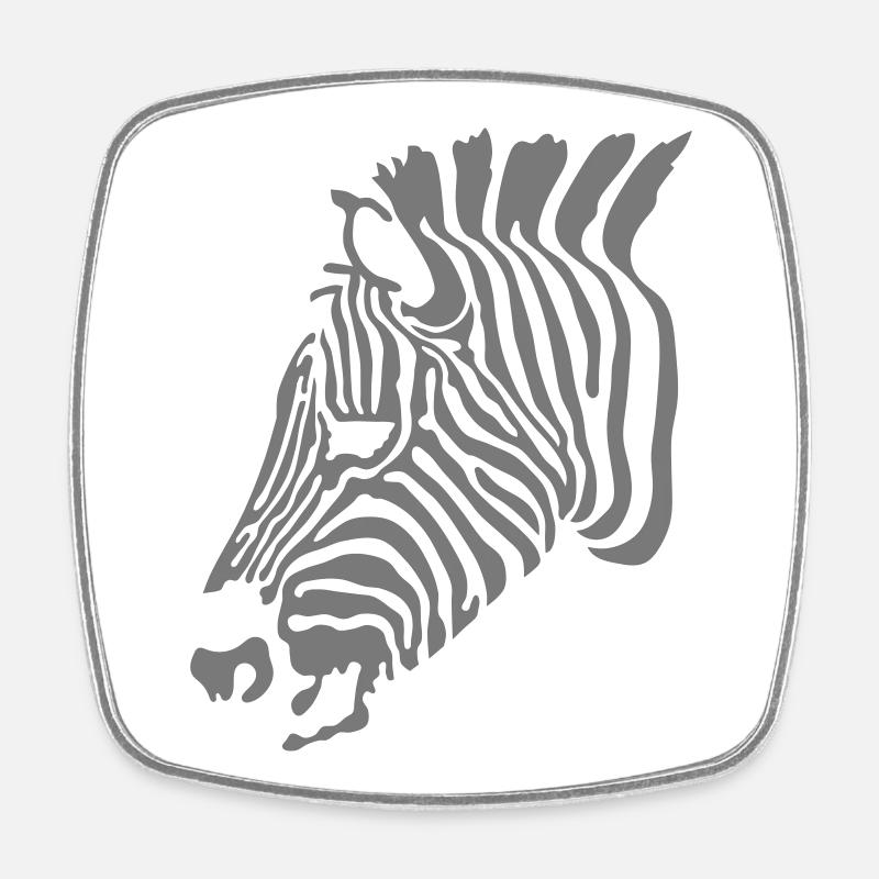 Zebra - Viereckiger Kühlschrankmagnet - Weiß