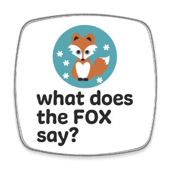 fuchs - Viereckiger Kühlschrankmagnet - Weiß - Vorne