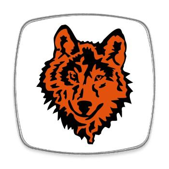 wolf raubtier natur - Viereckiger Kühlschrankmagnet - Weiß - Vorne