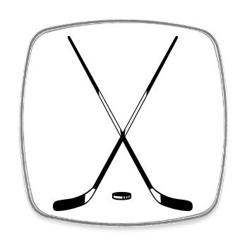 Eishockey - Viereckiger Kühlschrankmagnet - Weiß - Vorne