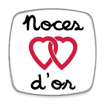 Noces d'or - Magnet carré - blanc - Devant