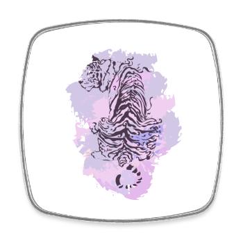Tiger purple - Square fridge magnet - white - Front