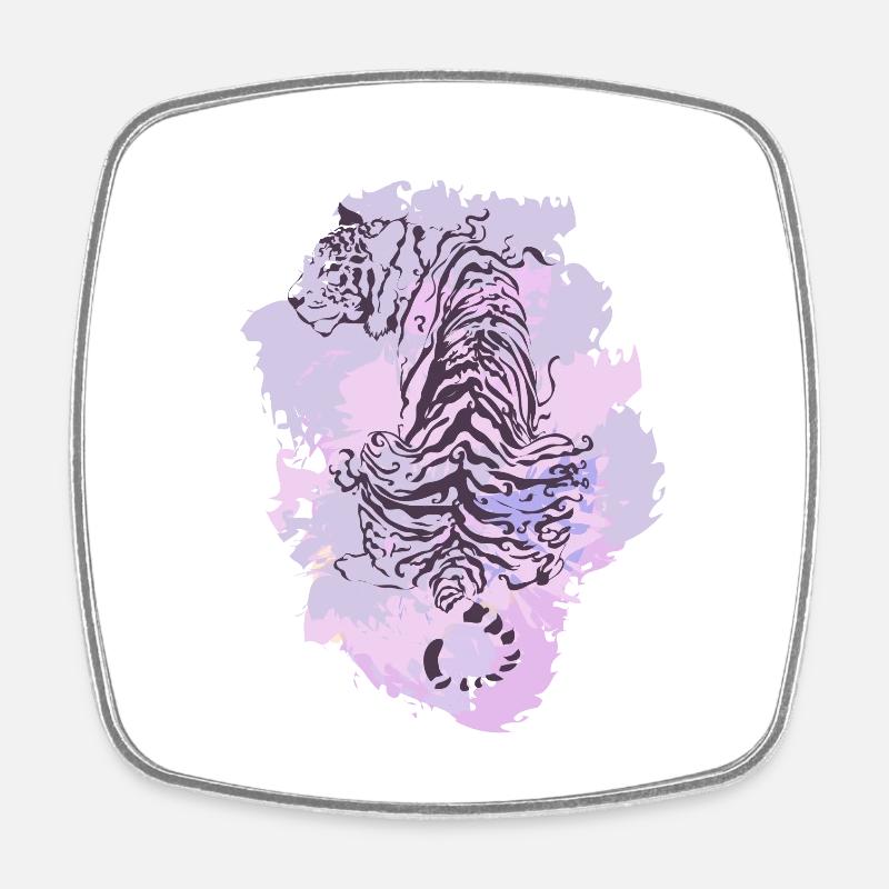 Tiger purple - Square fridge magnet - white