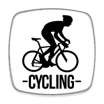 cycling - Square fridge magnet - white - Front