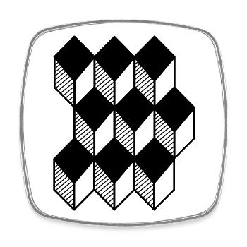cube 3D - Square fridge magnet - white - Front