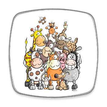 Giant Pile Of Animal - Square fridge magnet - white - Front