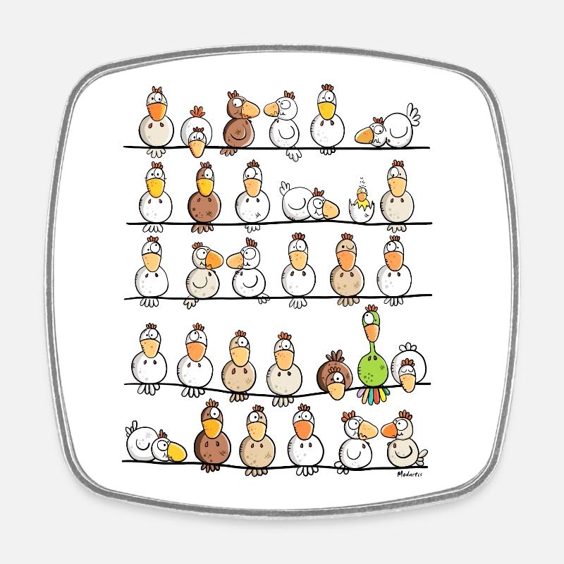 Chicken Farm - Square fridge magnet - white