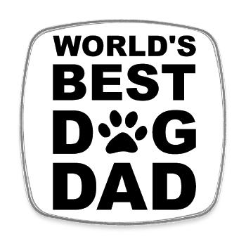 Worlds best dog dad - Viereckiger Kühlschrankmagnet - Weiß - Vorne