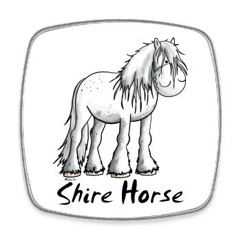 Funny Shire Horse I Kaltblutpferd I Geschenk - Viereckiger Kühlschrankmagnet - Weiß - Vorne
