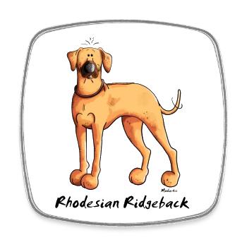 Drôle Rhodesian Ridgeback - Magnet carré - blanc - Devant