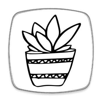 Plant - Square fridge magnet - white - Front