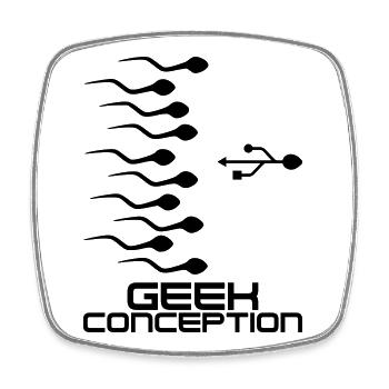 Geek Conception - Magnet carré - blanc - Devant