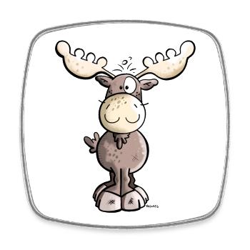 Sweet elk - Square fridge magnet - white - Front
