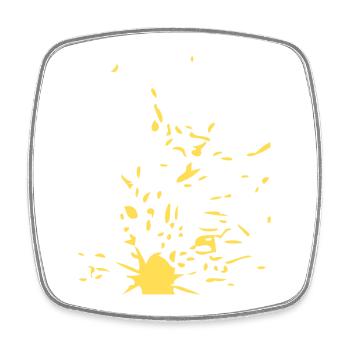 Yellow color gossip - Square fridge magnet - white - Front