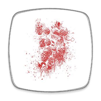 Rote Rosen Spritzer Muster - Viereckiger Kühlschrankmagnet - Weiß - Vorne